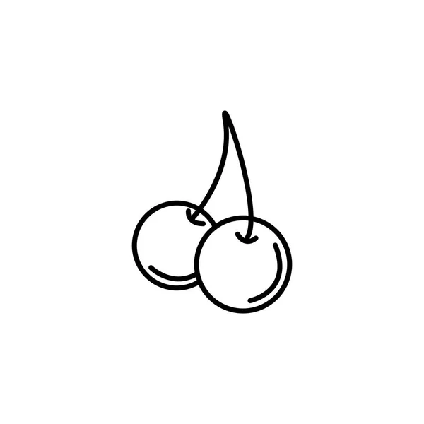 Cireșe fructe de vară pictogramă linie — Vector de stoc