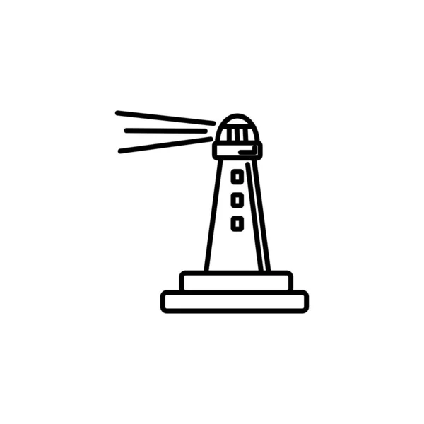 Maritime lighthouse summer icon line — стоковый вектор