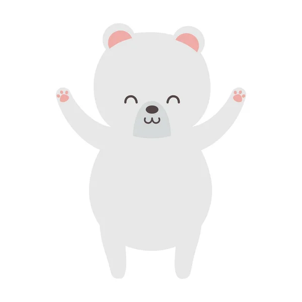 Cute polar bear standing on white background — 스톡 벡터