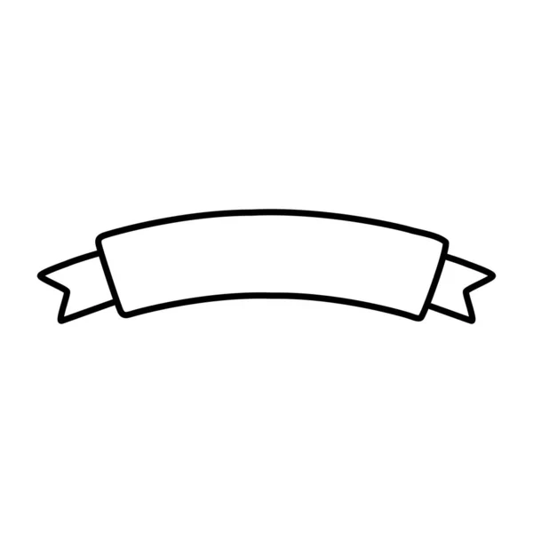 Ribbon banner decoration icon line style — Archivo Imágenes Vectoriales