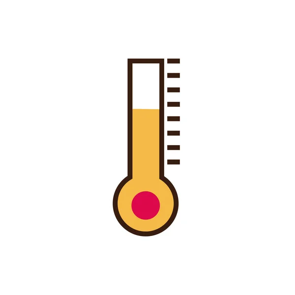 Isolated medical thermometer line and fill vector design — стоковый вектор