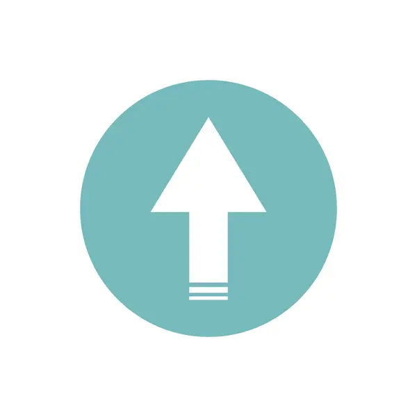 Icon of up arrow direction in color circle — Vetor de Stock