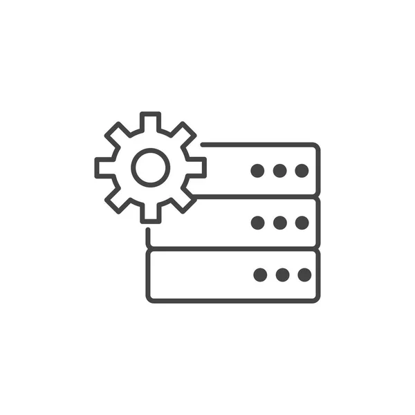 Database server gear technology icon line design — Stockvector