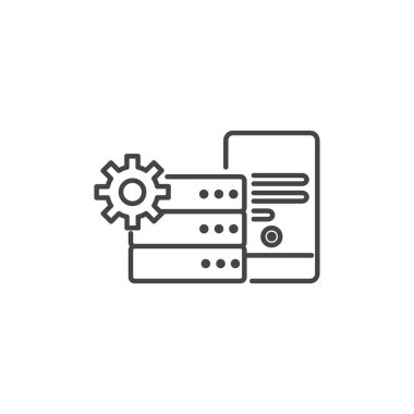 database smartphone gear technology icon line design