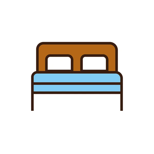 Bekväm hem säng linje och fyll design — Stock vektor
