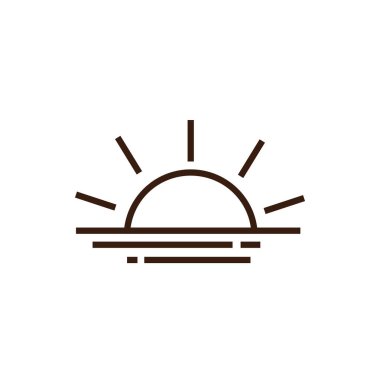 İzole güneş ikonu çizgisi ve vektör tasarımını doldur