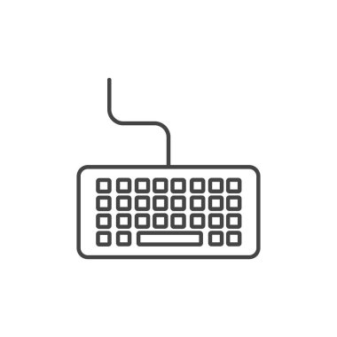 keyboard computer technology icon line design