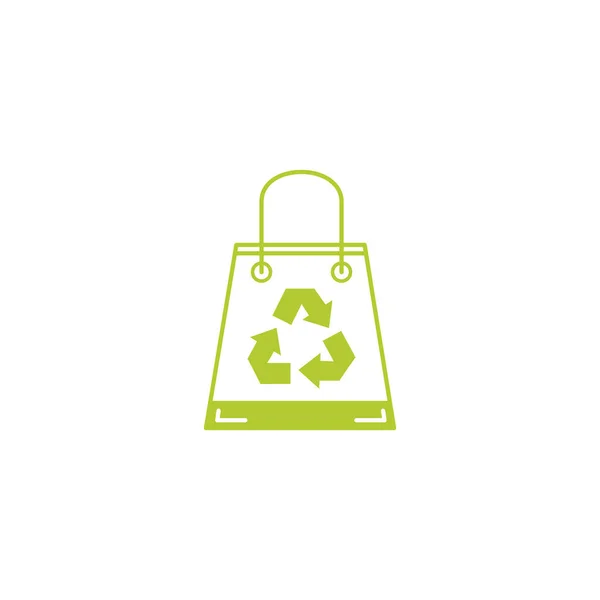 Shopping bag eco friendly fill style icon — Image vectorielle