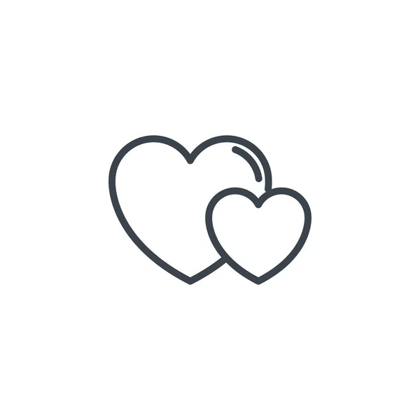 Two love hearts icon line design — Διανυσματικό Αρχείο