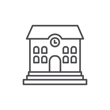 İzole okul binası vektör tasarımı