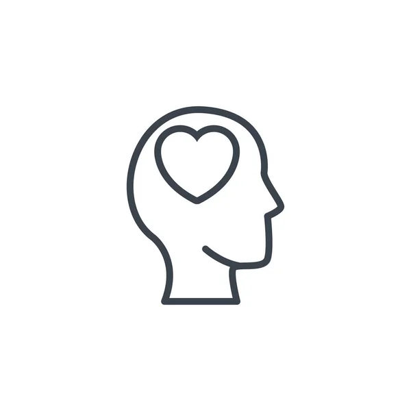 Silhouette head heart icon line design — Διανυσματικό Αρχείο