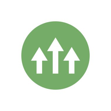icon of three up arrow in color circle