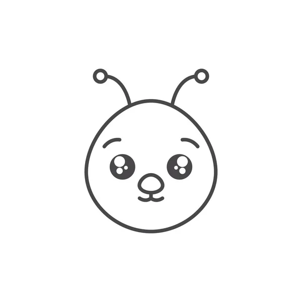 Cute bee animal line style — стоковый вектор