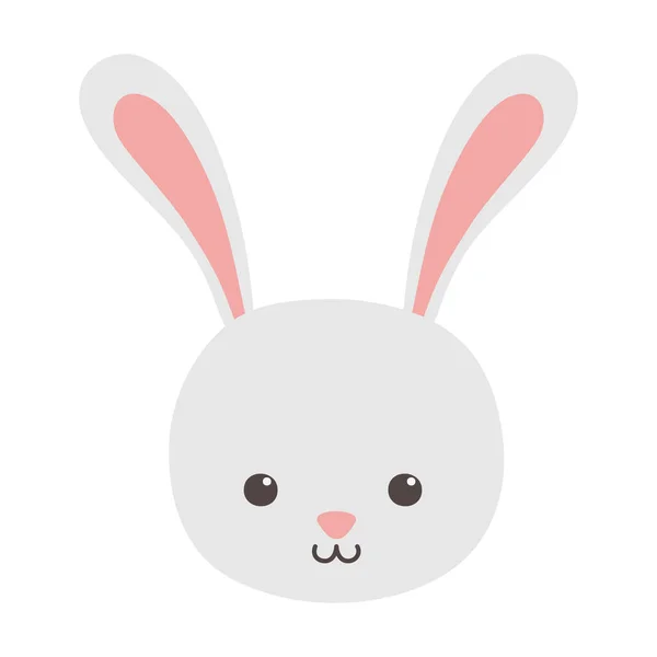 Cute rabbit head character on white background — Stok Vektör