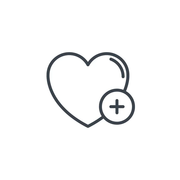 Heart plus icon line design — Διανυσματικό Αρχείο