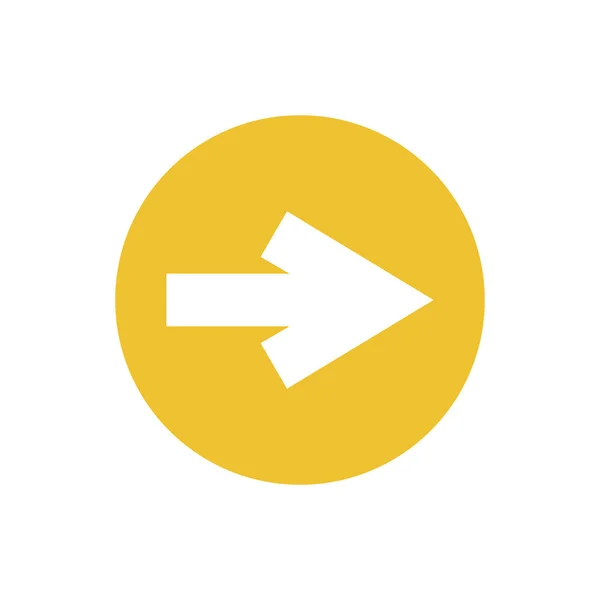 Icon of arrow in color circle yellow — Stockový vektor