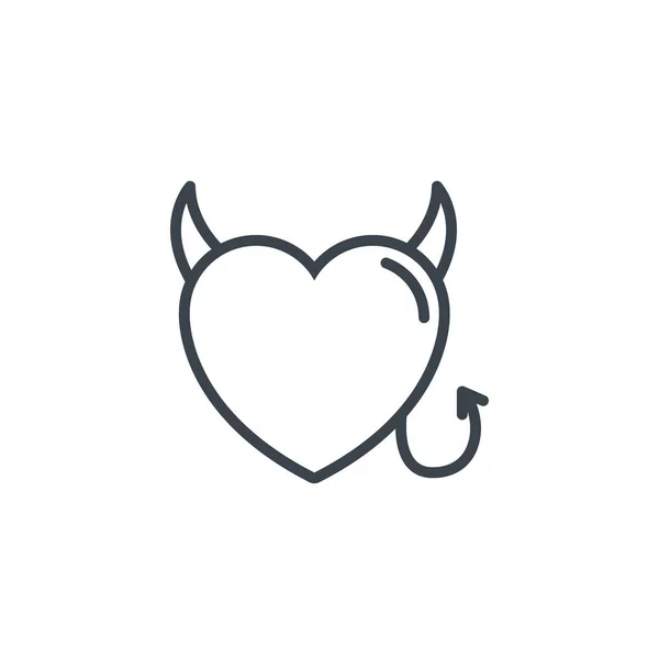 Devil heart love icon line design — Διανυσματικό Αρχείο