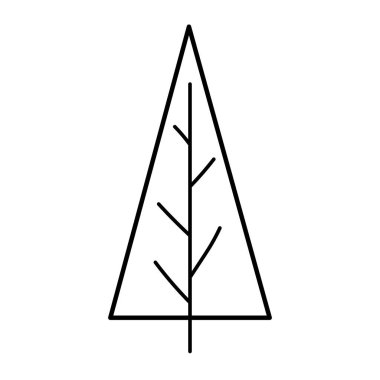 pine tree foliage botanical cartoon icon line style
