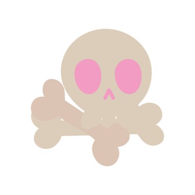 happy halloween celebration scary skull and bones cartoon