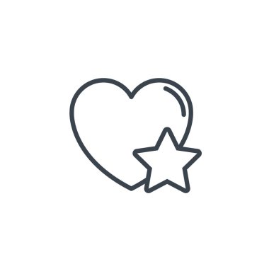 heart star icon line design