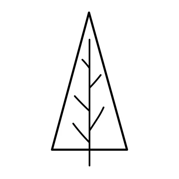 Pine tree foliage botanical cartoon icon line style — 图库矢量图片