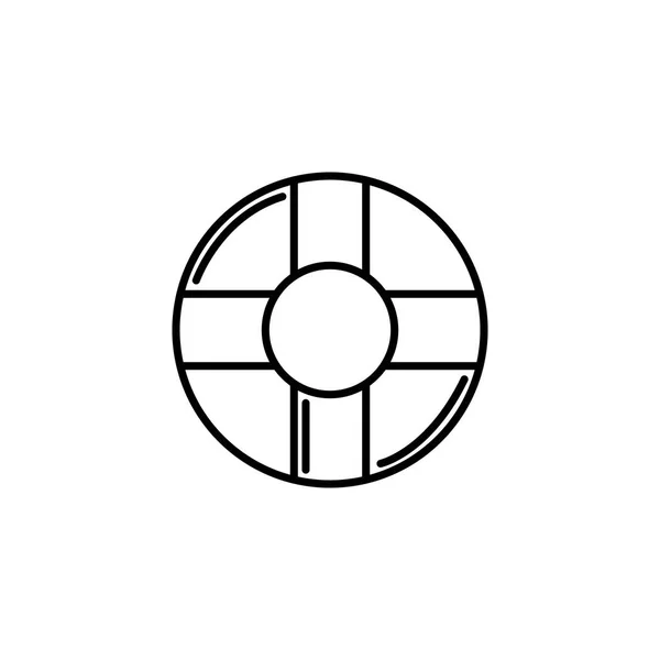 Lifebuoy nautical summer icon line — Stockový vektor