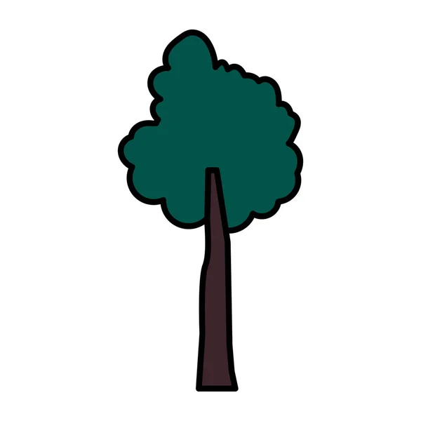 Tree botanical nature foliage icon — Stock vektor