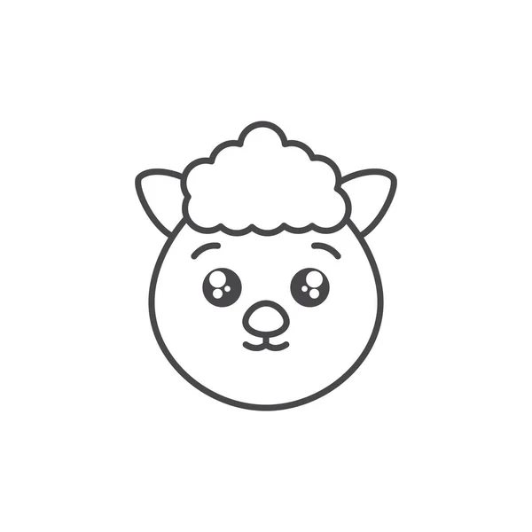 Cute sheep animal farm line style icon — Stockvektor