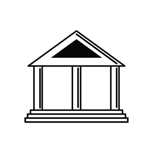 Bank building vacation travel icon — Image vectorielle