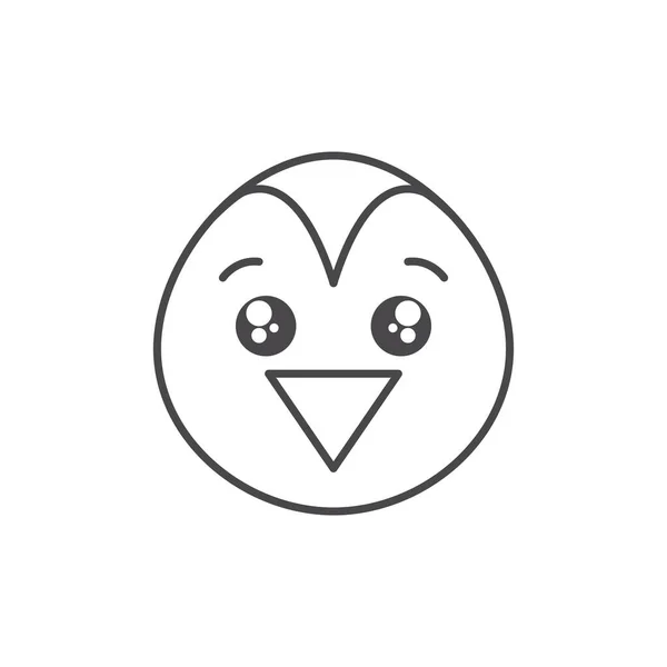 Cute penguin bird animal line style icon — 图库矢量图片