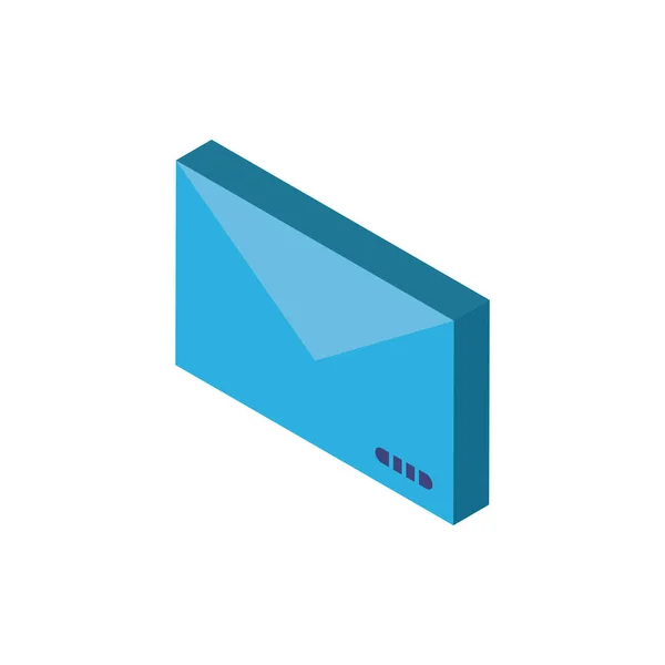 Digital envelope isometric icon vector design — Stock Vector