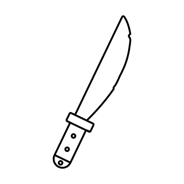 Steel machete weapon icon design line image — Vettoriale Stock