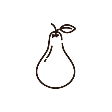 İzole edilmiş armut simgesi çizgisi vektör tasarımı