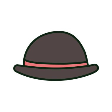 bowler hat with red ribbon icon