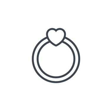 wedding ring heart icon line design