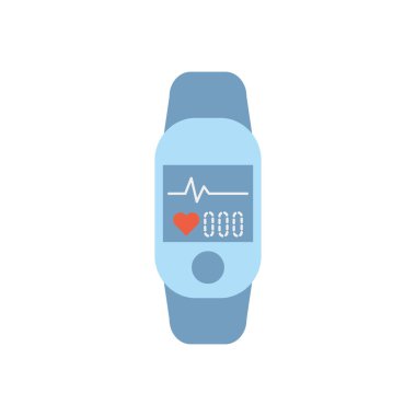 Isolated smartwatch and heart pulse icon flat design