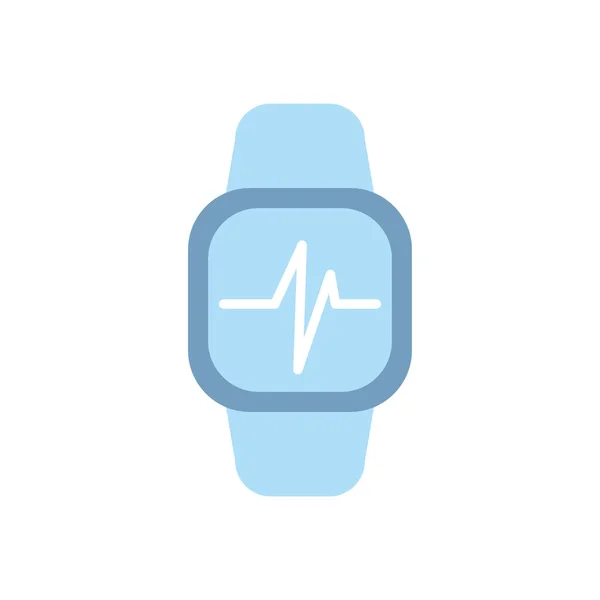 Isolated smartwatch and heart pulse icon flat design — Vetor de Stock