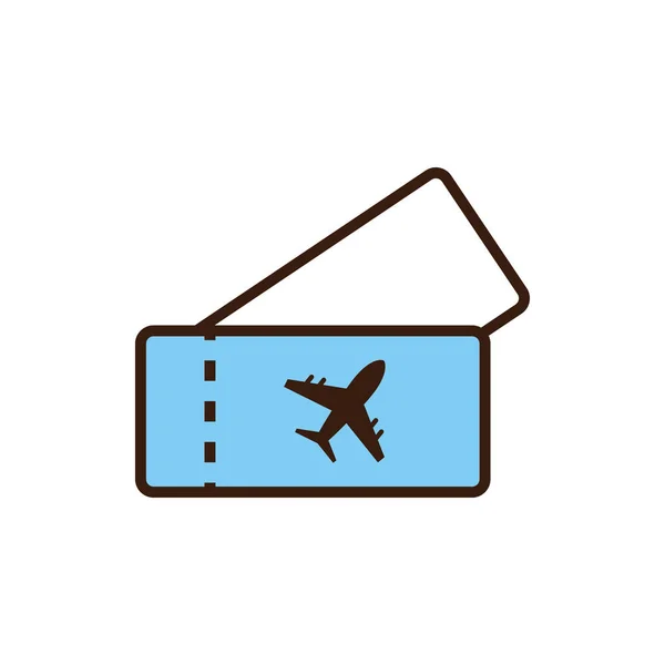 Isolated airplane ticket line and fill vector design — Stockový vektor