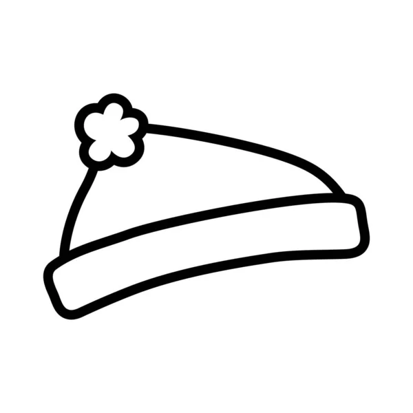 Warm hat on white background line style — Stock vektor