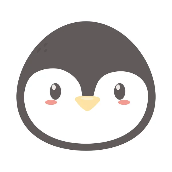 Penguin face polar animal bird icon — 스톡 벡터