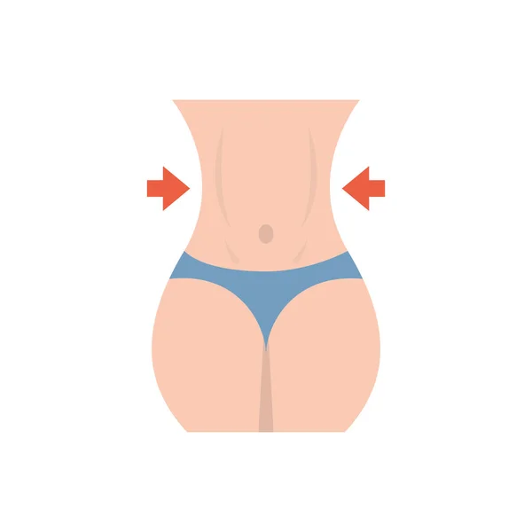 Isolated female body icon flat design — Stok Vektör