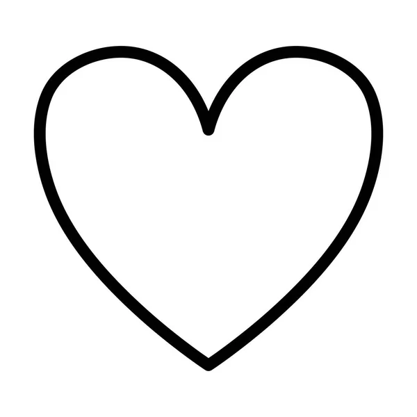 Love heart white background thick line — ストックベクタ