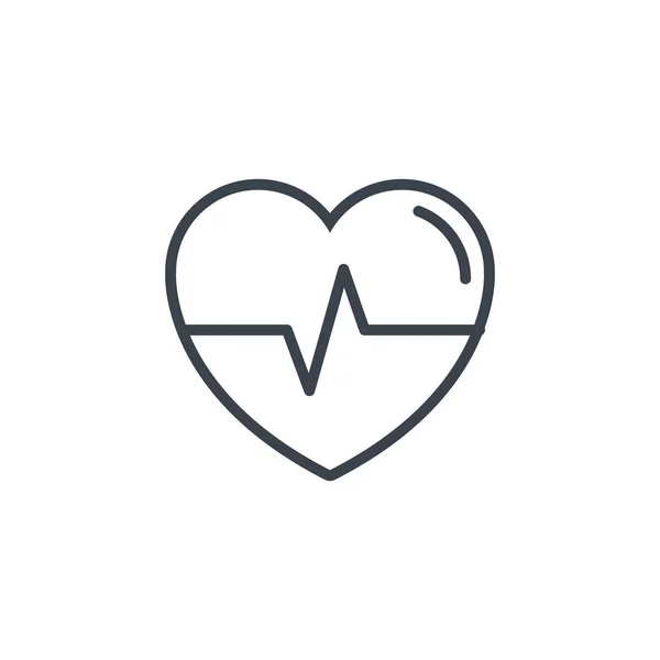 Medical heartbeat icon line design — Vector de stock