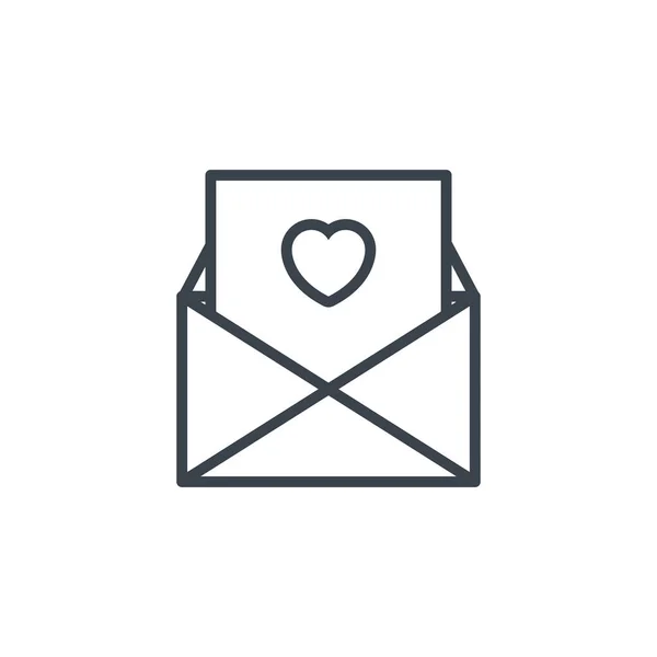 Email romantic heart icon line design — Stok Vektör