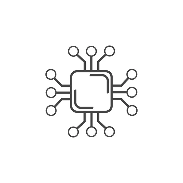 Circuit board technology icon line design — Stok Vektör