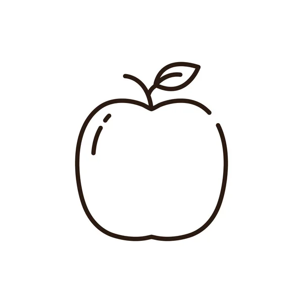 分離されたリンゴのアイコンラインベクトルデザイン — ストックベクタ