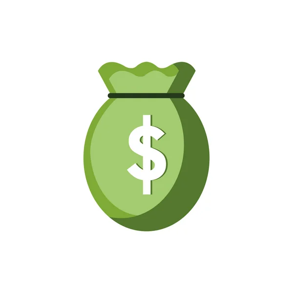 Isolated money bag icon flat vector design — Stock Vector