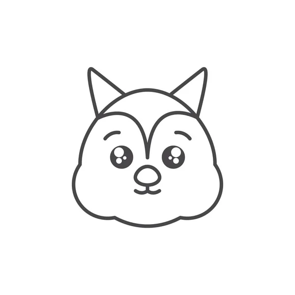 Cute chipmunk woodland animal line style icon — Vetor de Stock