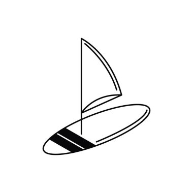 surfboard sail vacation travel icon