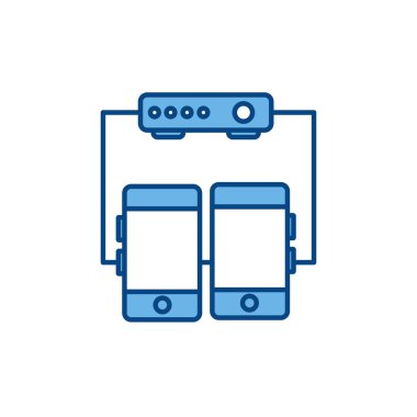 smartphone router connection internet line and fill